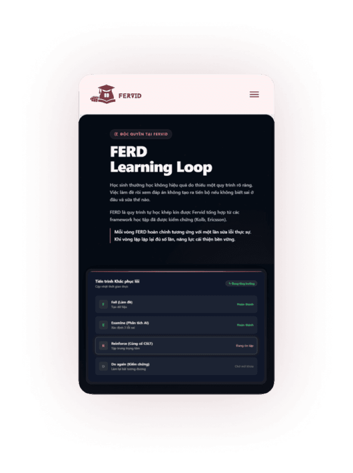 Giao diện di động FERVID Learning Loop
